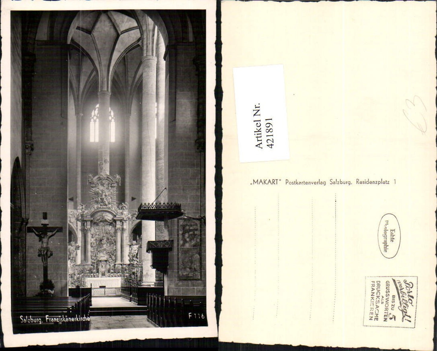421891,Salzburg Franziskanerkirche Kirche Innenansicht Kanzel
