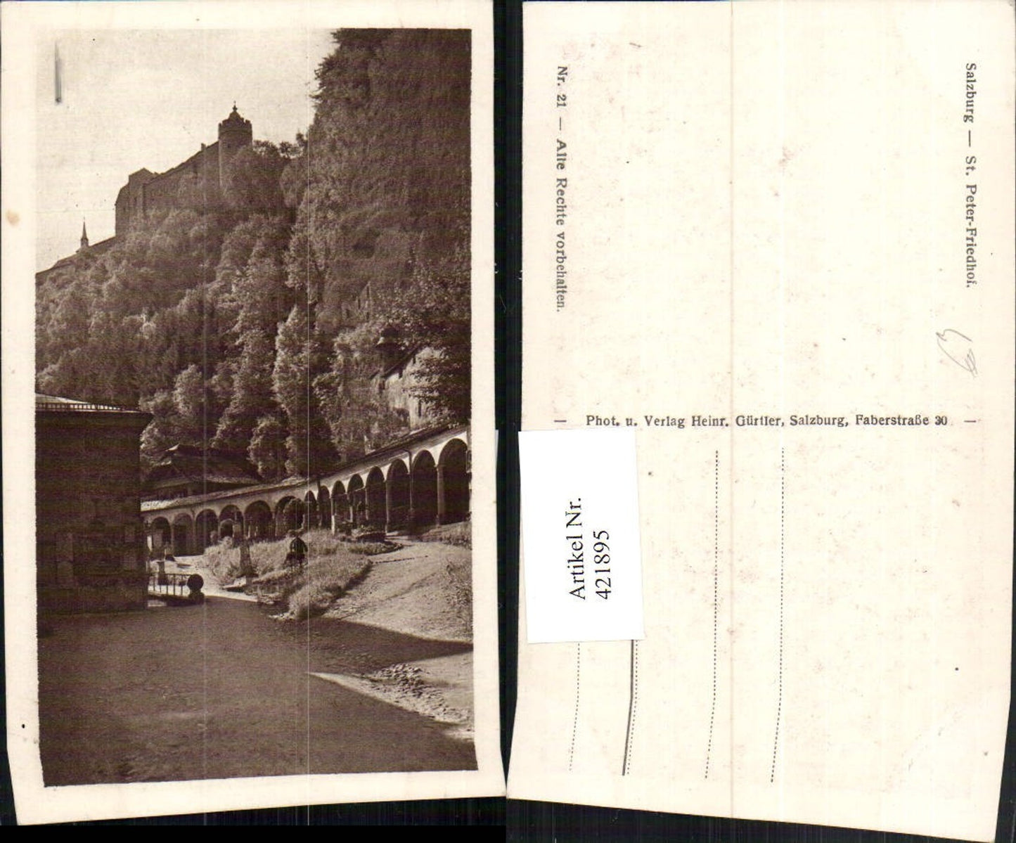 421895,Salzburg St. Peter Friedhof m. Festung