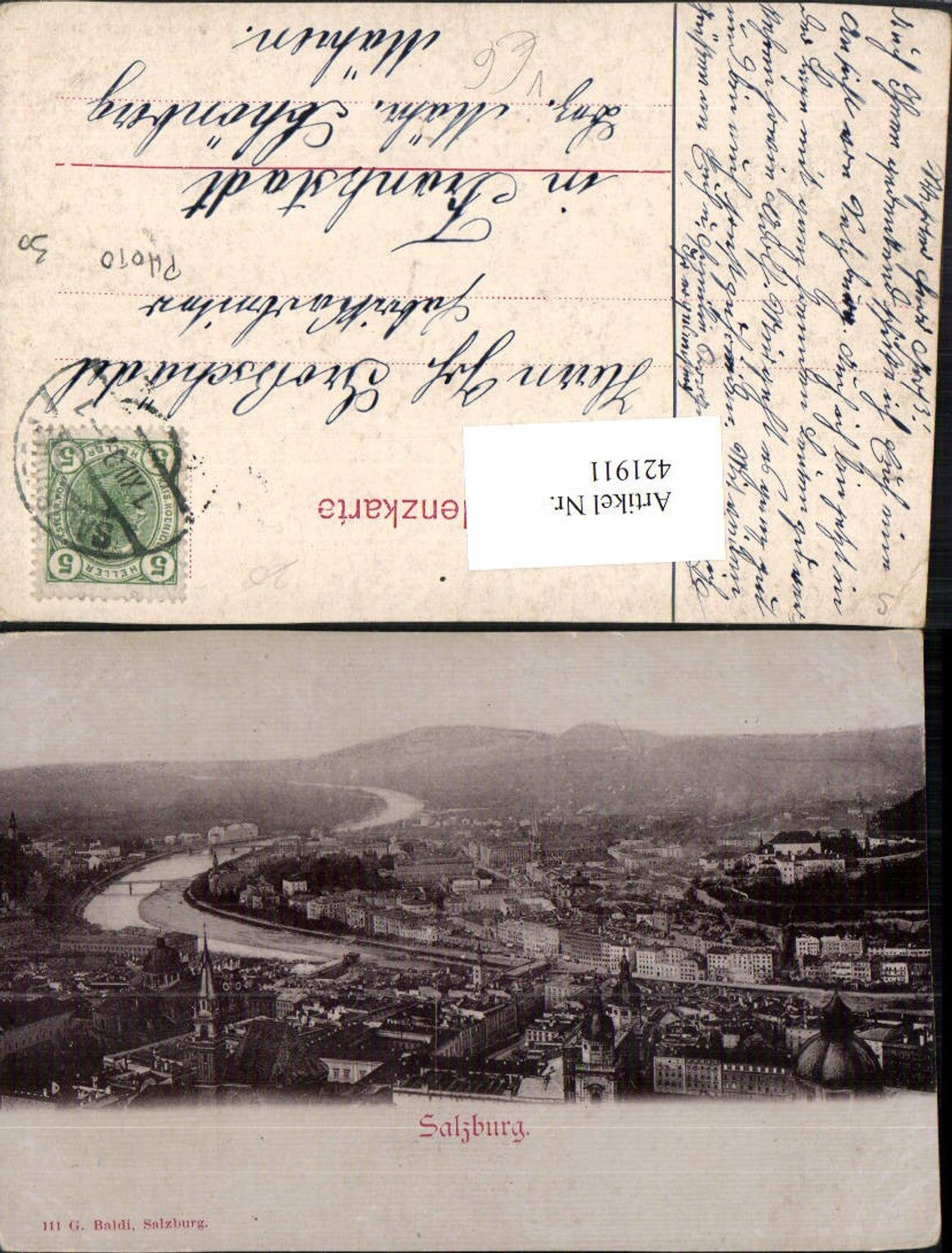 421911,Salzburg Totale von d. Festung pub G. Baldi 111