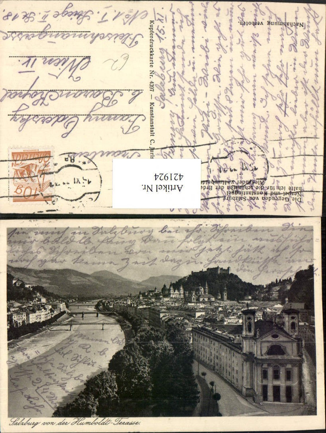 421924,Salzburg Totale von d. Humboldt-Terrasse