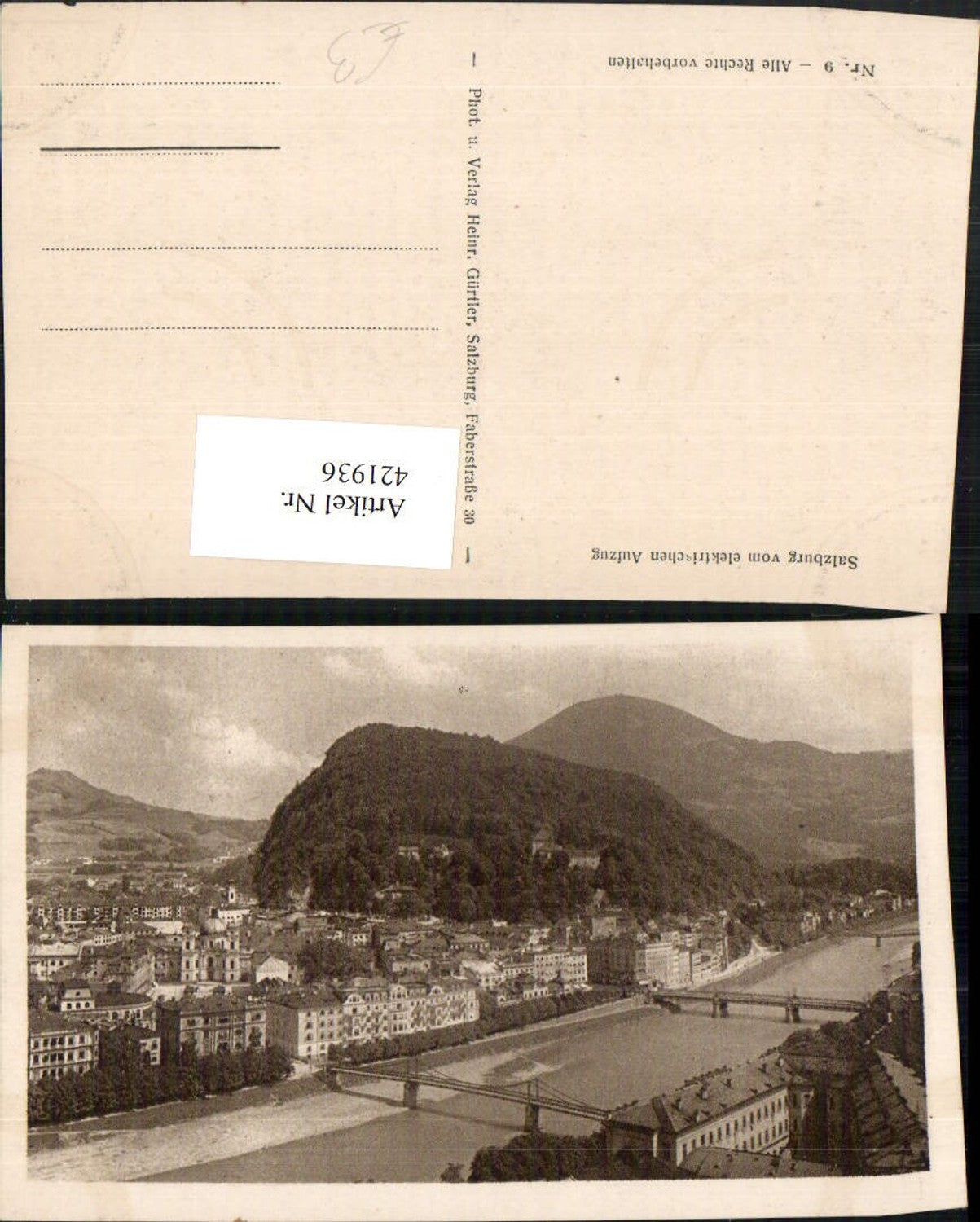 421936,Salzburg Teilansicht vom elektrischen Aufzug