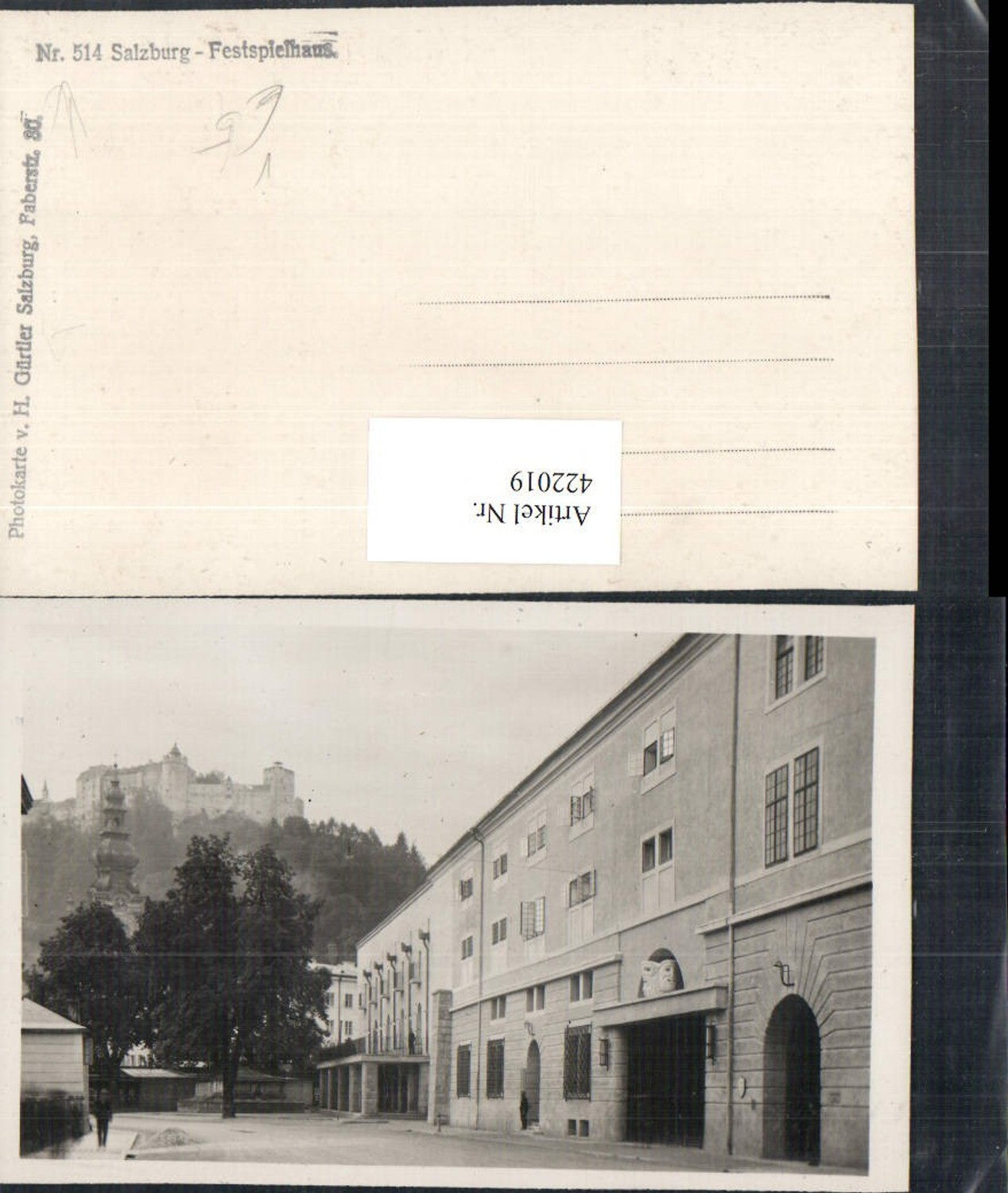 422019,Foto AK Salzburg Festspielhaus m. Festung pub Foto H. Gürtler