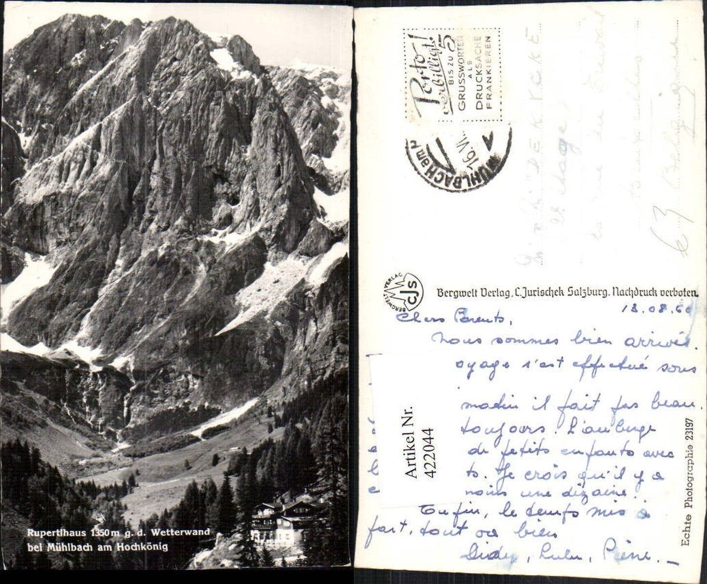 422044,Rupertihaus Berghütte geg. Wetterwand b. Mühlbach am Hochkönig Bergkulisse