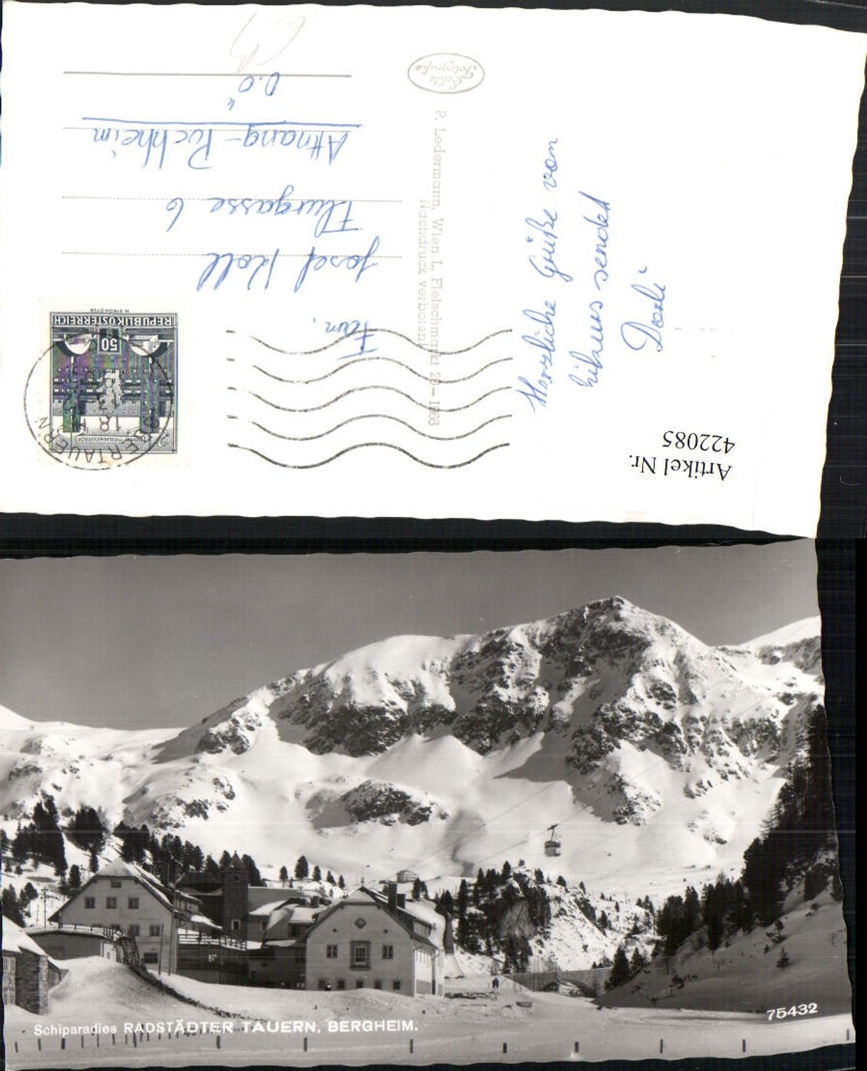 422085,Radstädter Tauern Bergheim b. Radstadt Seilbahn Bergkulisse Winterbild