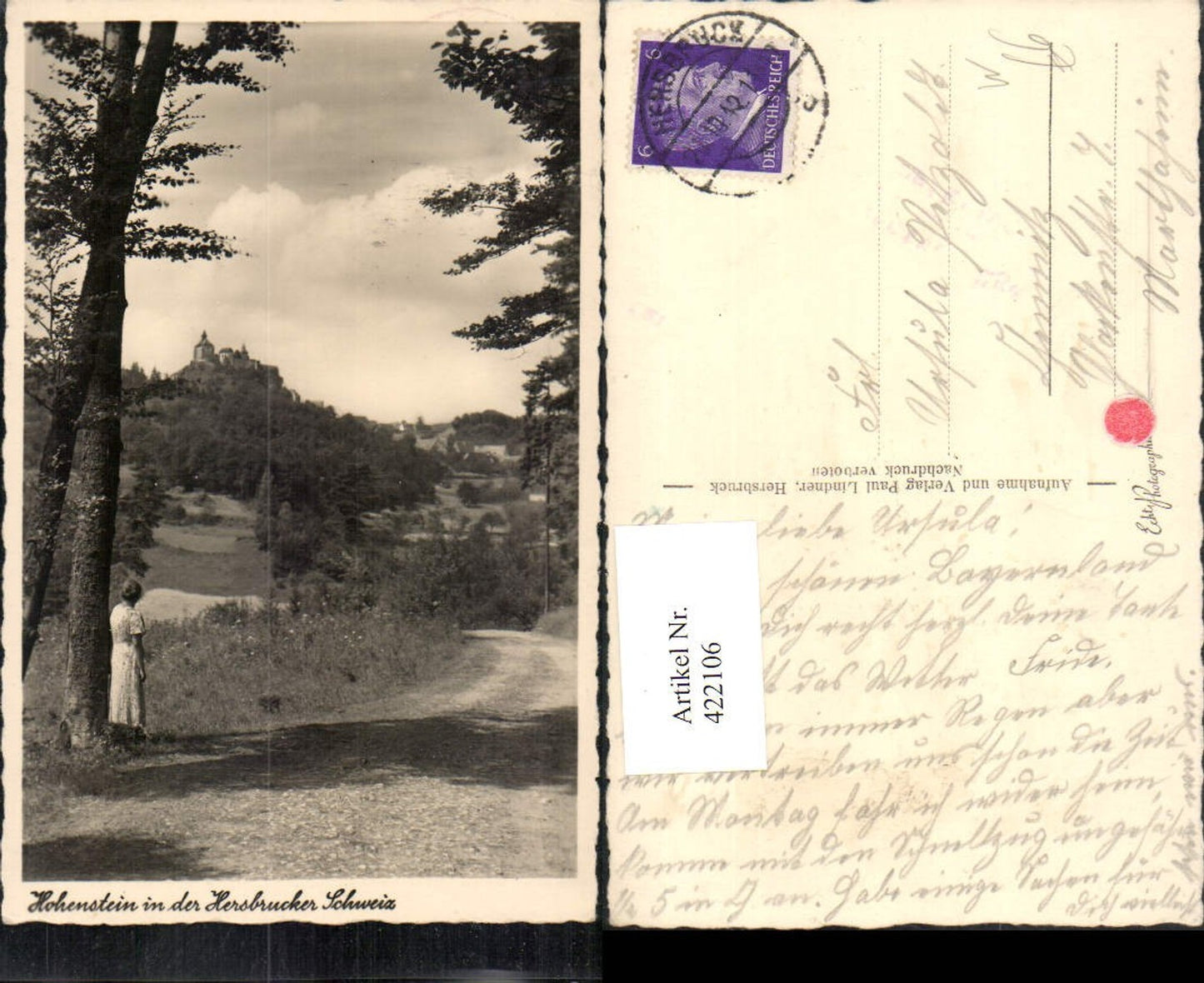 422106,Hersbrucker Schweiz Hohenstein Burg b. Kirchensittenbach Hersbruck