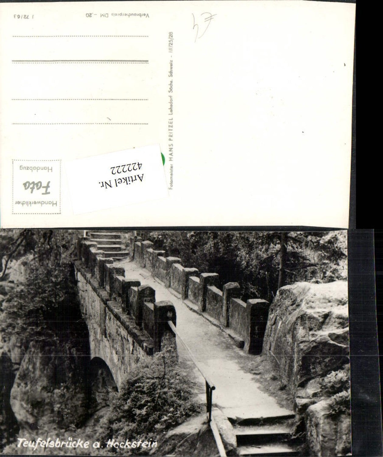 422222,Teufelsbrücke Brücke am Hockstein b. Rathen