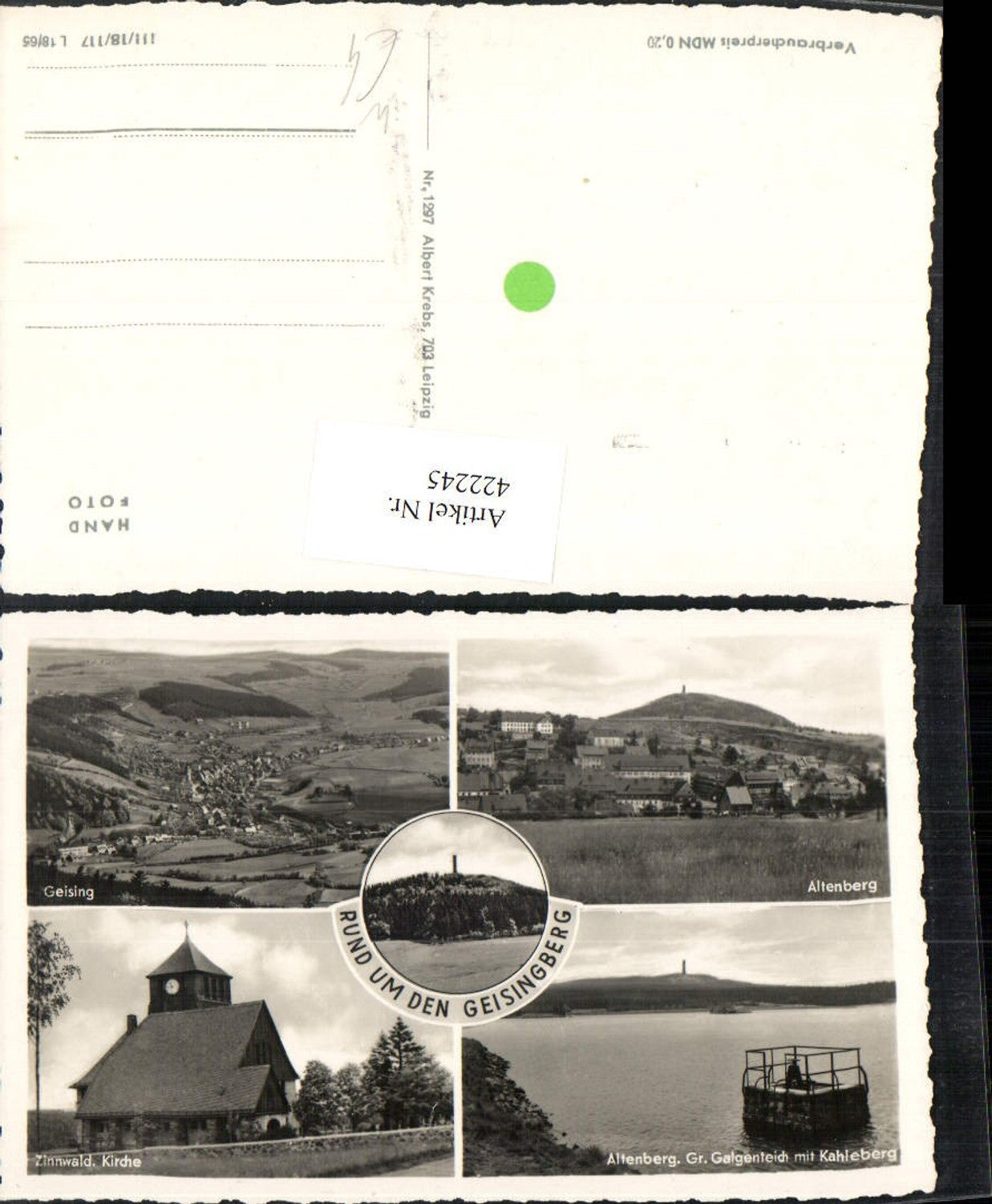 422245,Geising Totale Altenberg Zinnwald Kirche Galgenteich Mehrbildkarte