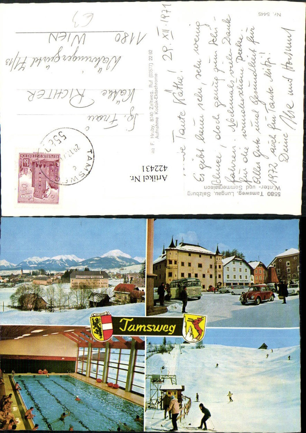 422431,Tamsweg im Lungau Totale Hallenbad Skipiste Mehrbildkarte