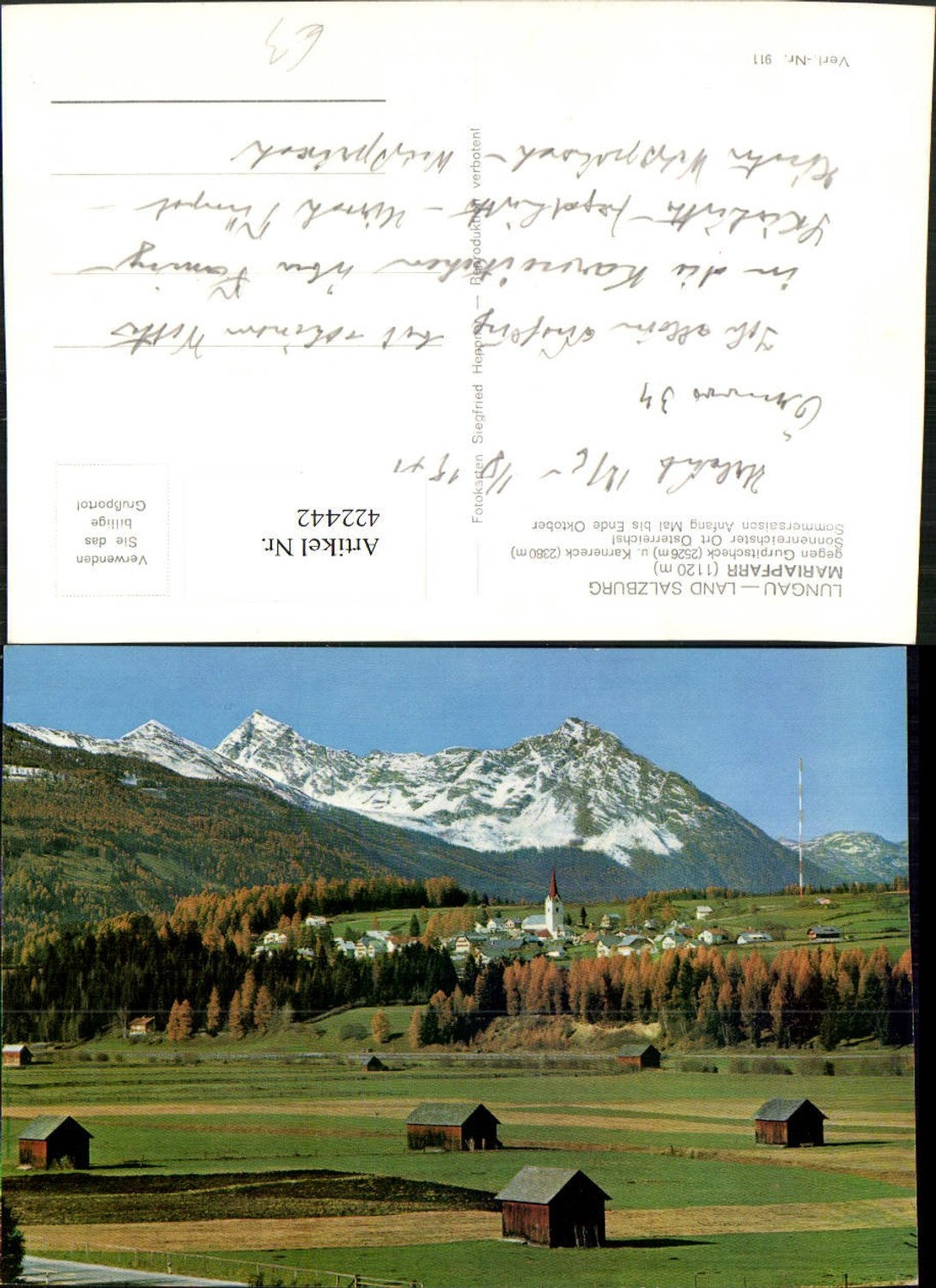 422442,Mariapfarr im Lungau Totale geg. Gurpitscheck Bergkulisse