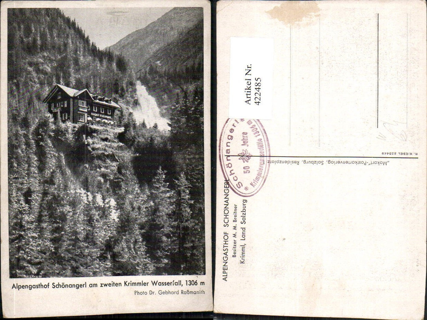 422485,Alpengasthof Schönangerl am zweiten Krimmler Wasserfall b. Krimml