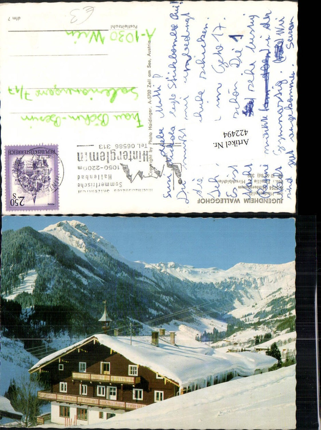 422494,Hinterglemm Jugendheim Wallegghof Bergkulisse Winterbild