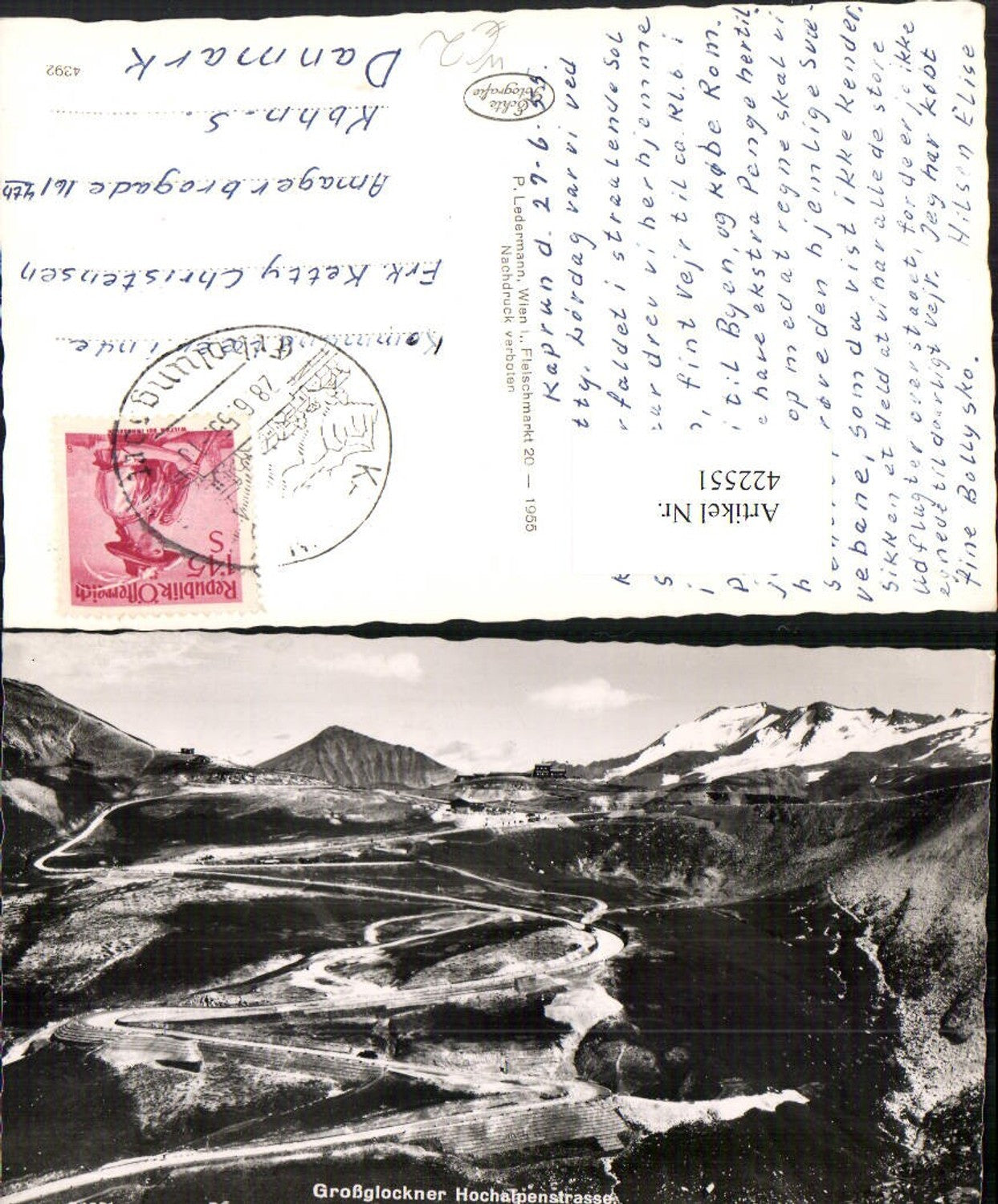 422551,Großglockner Hochalpenstraße Oberes Naßfeld b. Fusch m. Berghaus Bergkulisse