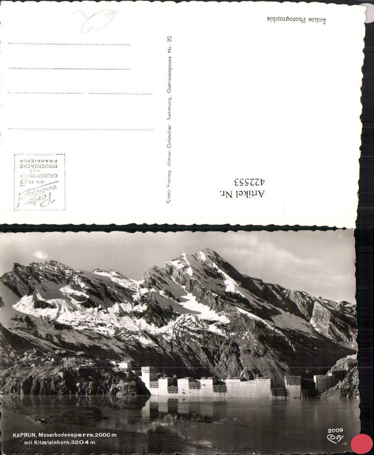 422553,Kaprun Moserbodensperre Talsperre m. Kitzsteinhorn Bergkulisse pub Cosy 2009