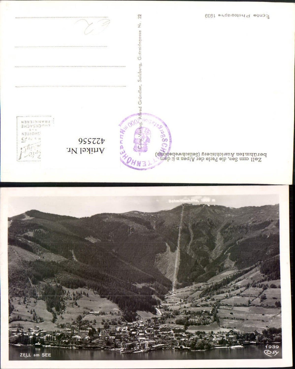422556,Zell am See Totale m. Schmittenhöhe pub Cosy 1939