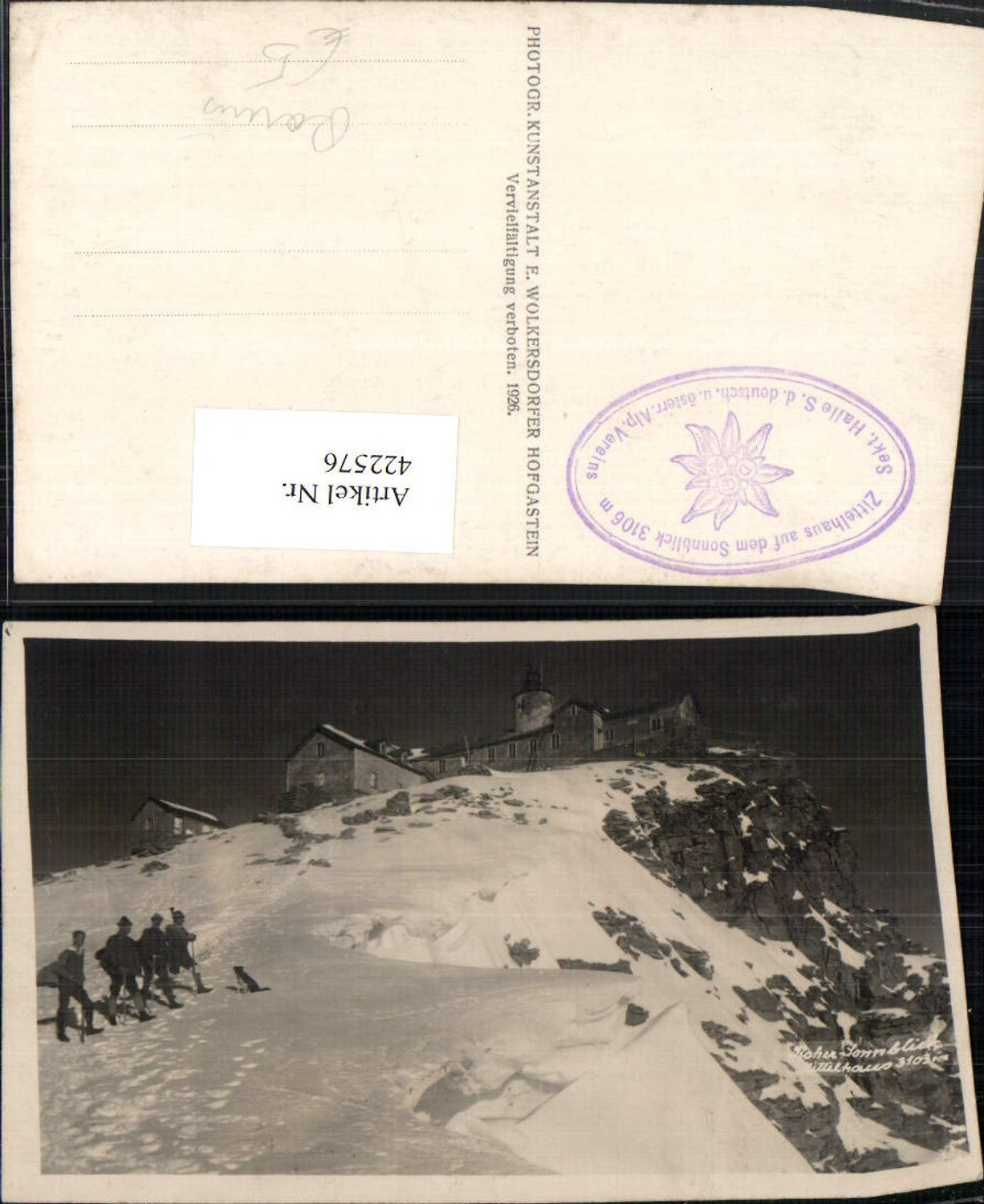 422576,Hoher Sonnblick Zittelhaus Berghütte b. Rauris