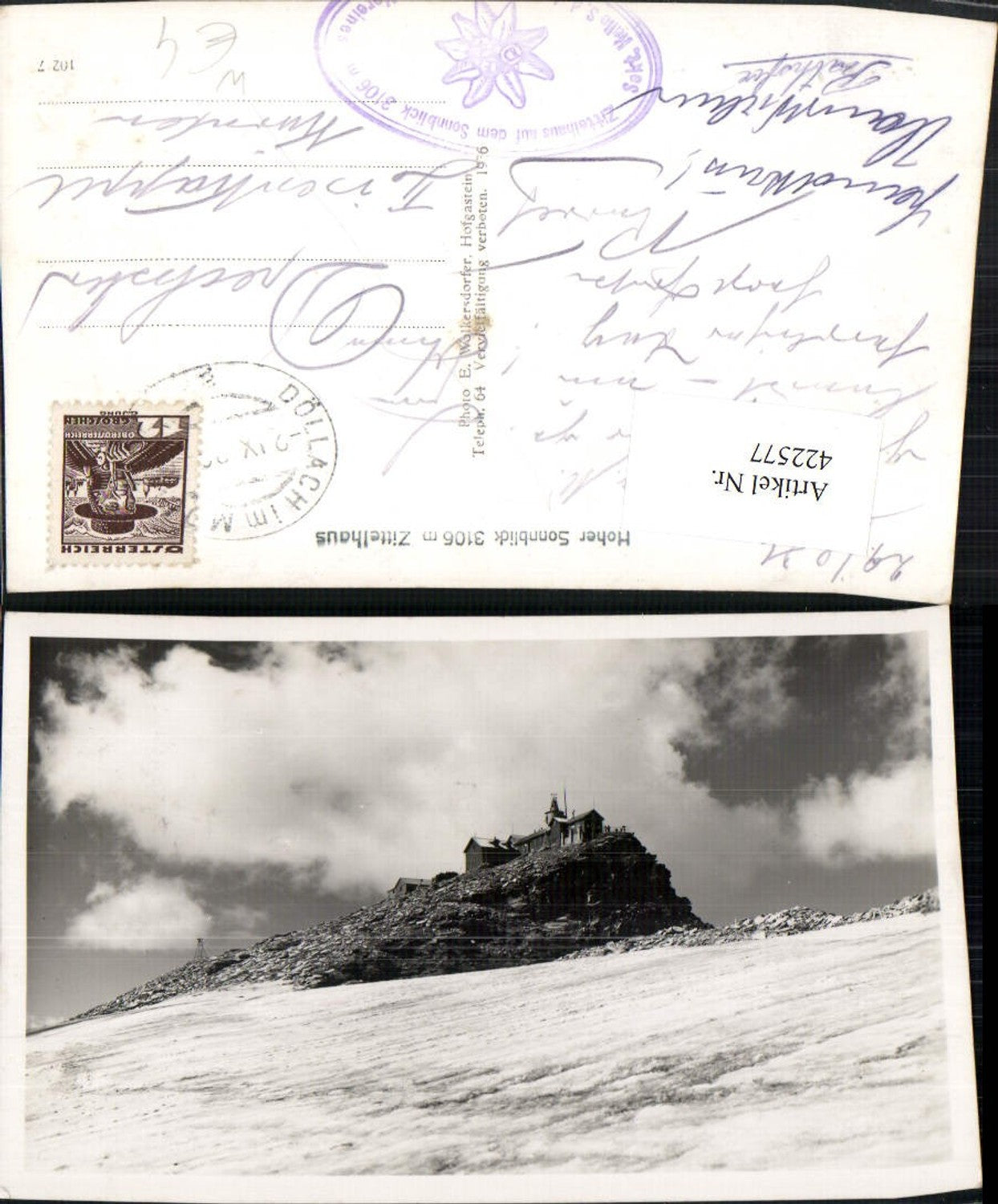 422577,Hoher Sonnblick Zittelhaus Berghütte b. Rauris