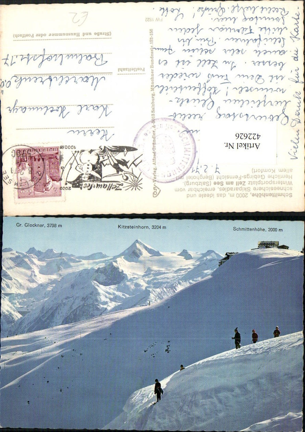 422626,Schmittenhöhe b. Zell am See Bergkulisse Tourengeher