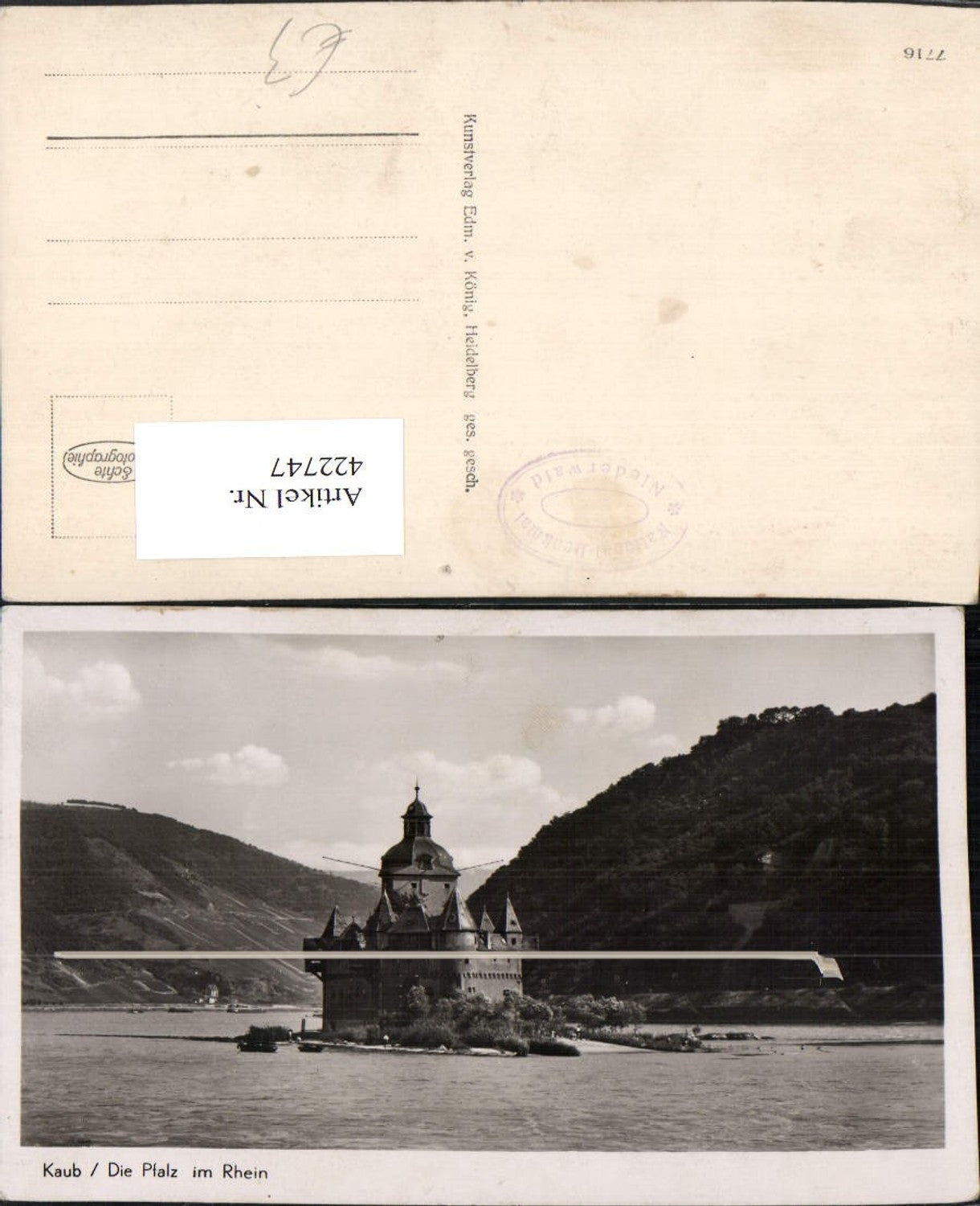 422747,Kaub Pfalz am Rhein Burg Pfalzgrafenstein