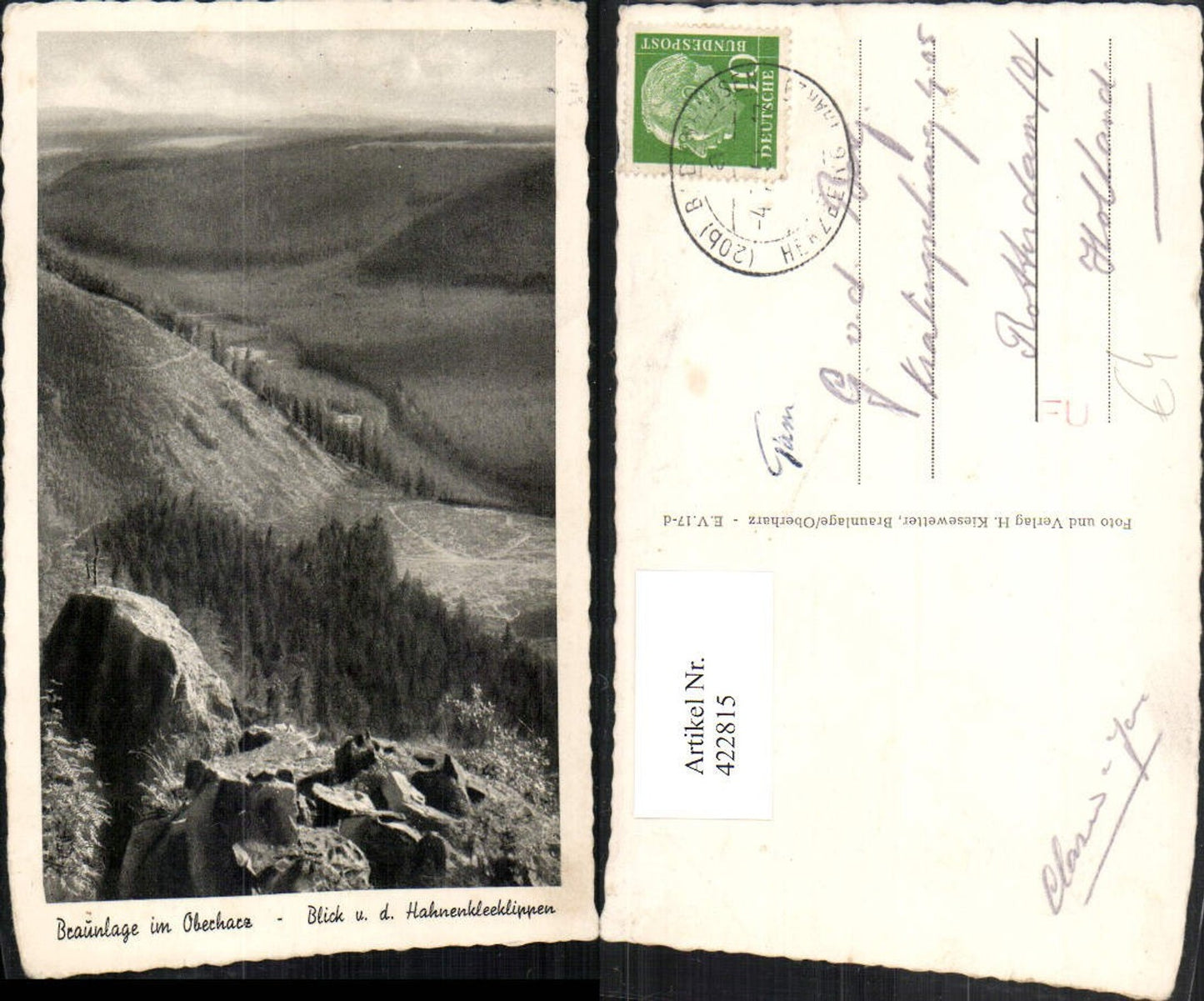 422815,Braunlage im Oberharz Blick v. d. Hahnenkleeklippen