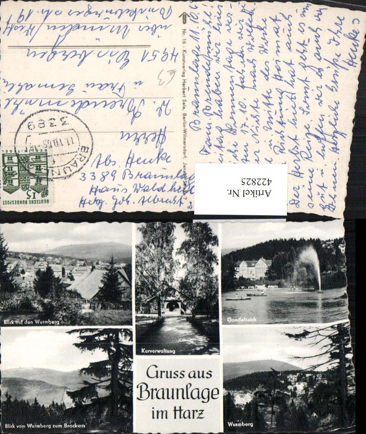 422825,Braunlage im Harz Wurmberg Gondelteich Mehrbildkarte