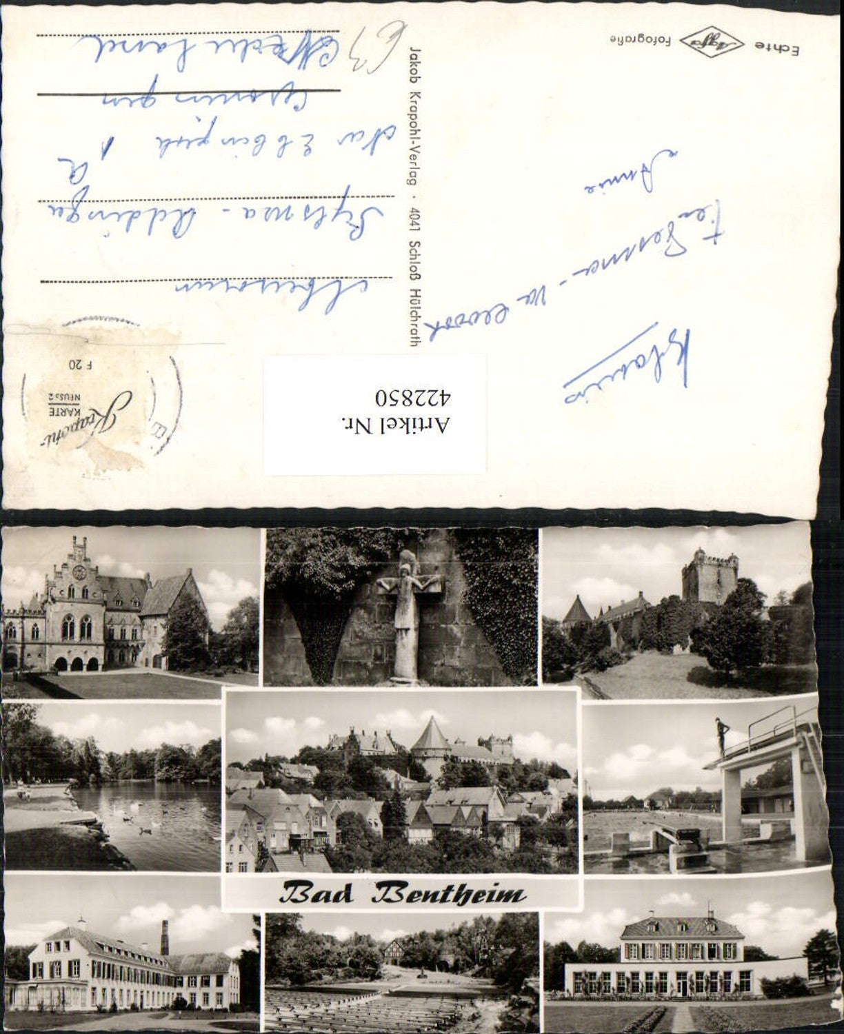 422850,Bad Bentheim Totale Schloss Freibad Freilichttheater Mehrbildkarte