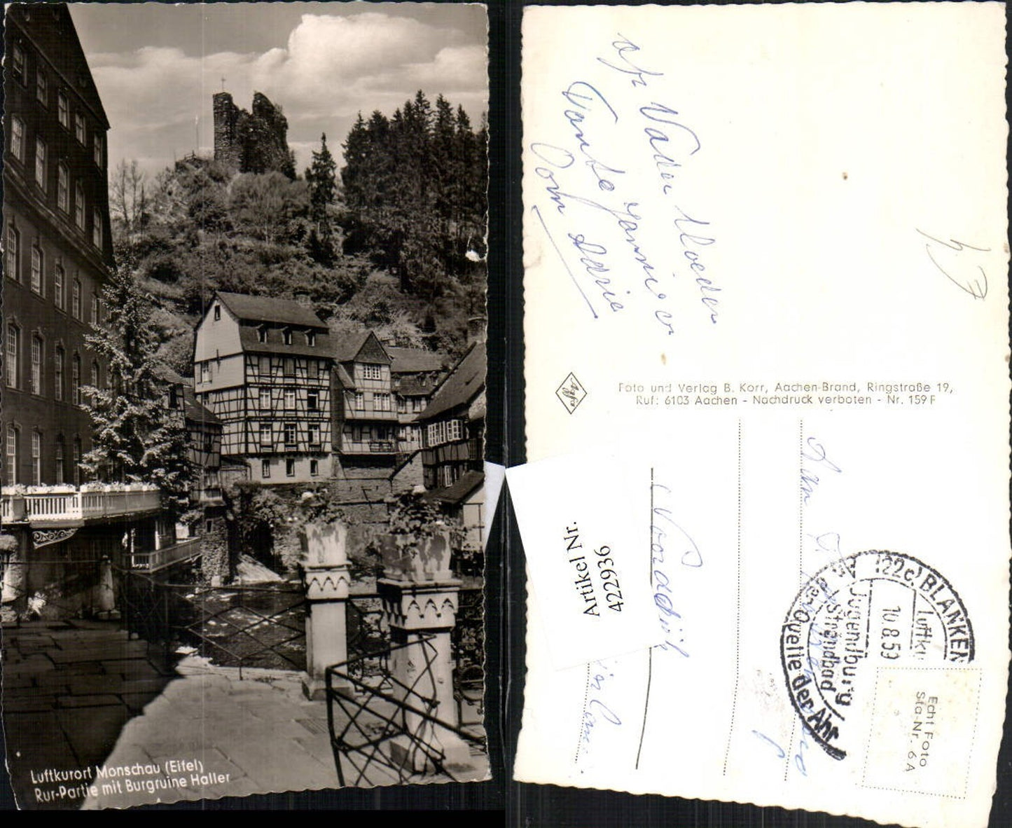 422936,Monschau in d. Eifel Rur-Partie m. Burgruine Haller