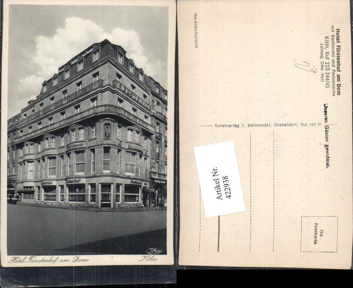 422938,Köln am Rhein Hotel Fürstenhof am Dom