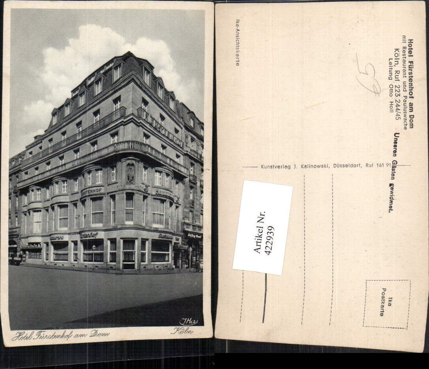 422939,Köln am Rhein Hotel Fürstenhof am Dom