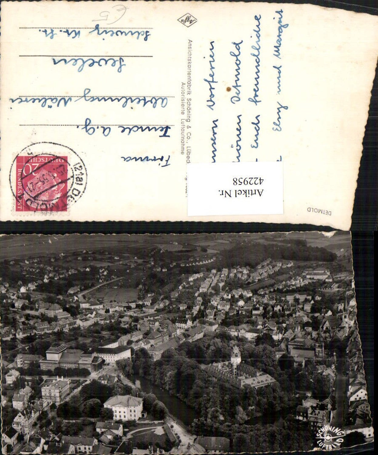 422958,Detmold Totale Fliegeraufnahme