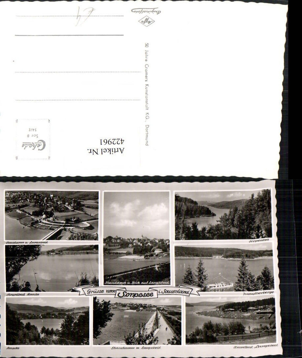 422961,Sorpesee im Sauerland Staudamm Langescheid Strandbad Mehrbildkarte