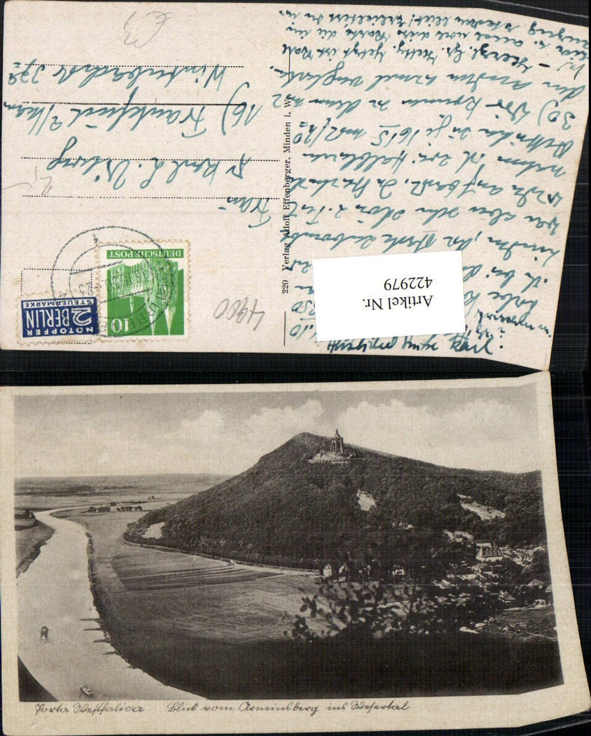 422979,Porta Westfalica Blick vom Arminsberg ins Wesertal