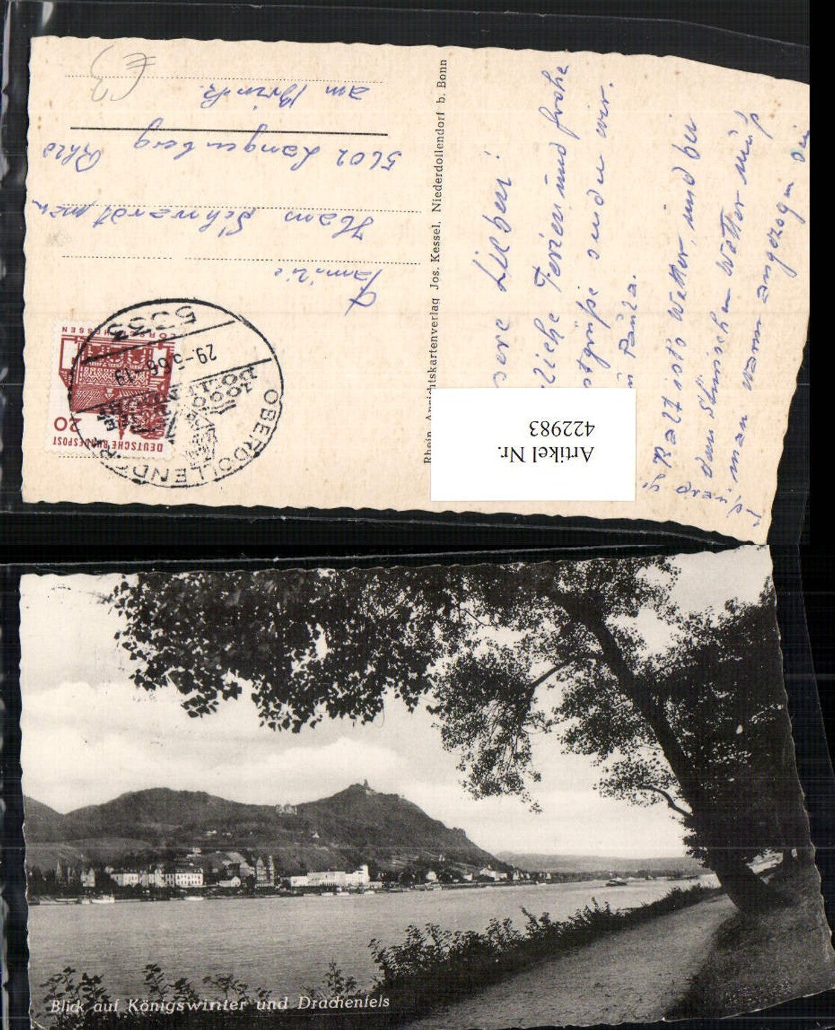 422983,Blick auf Königswinter u. Burg Drachenfels