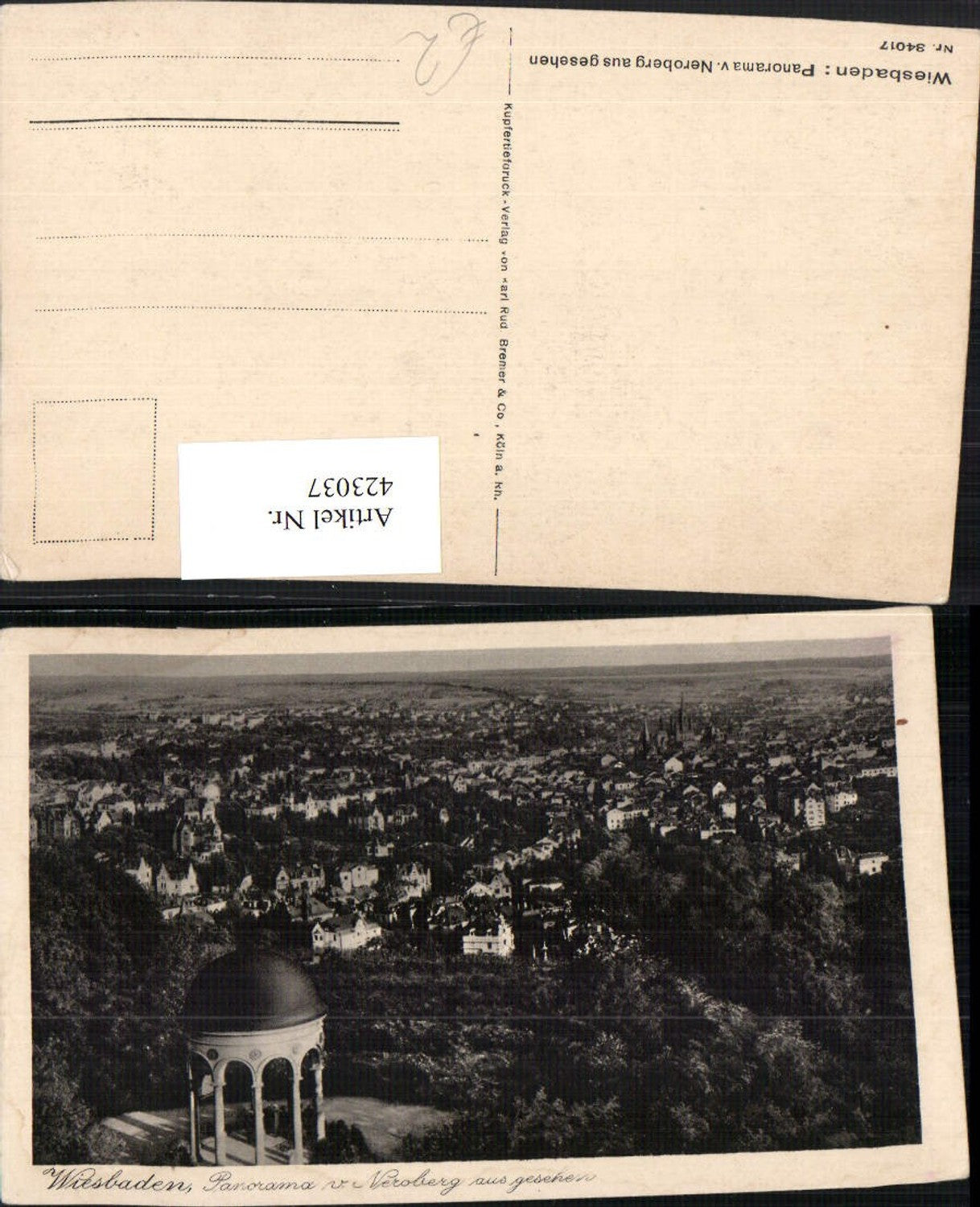 423037,Wiesbaden Panorama Totale vom Neroberg Tempel