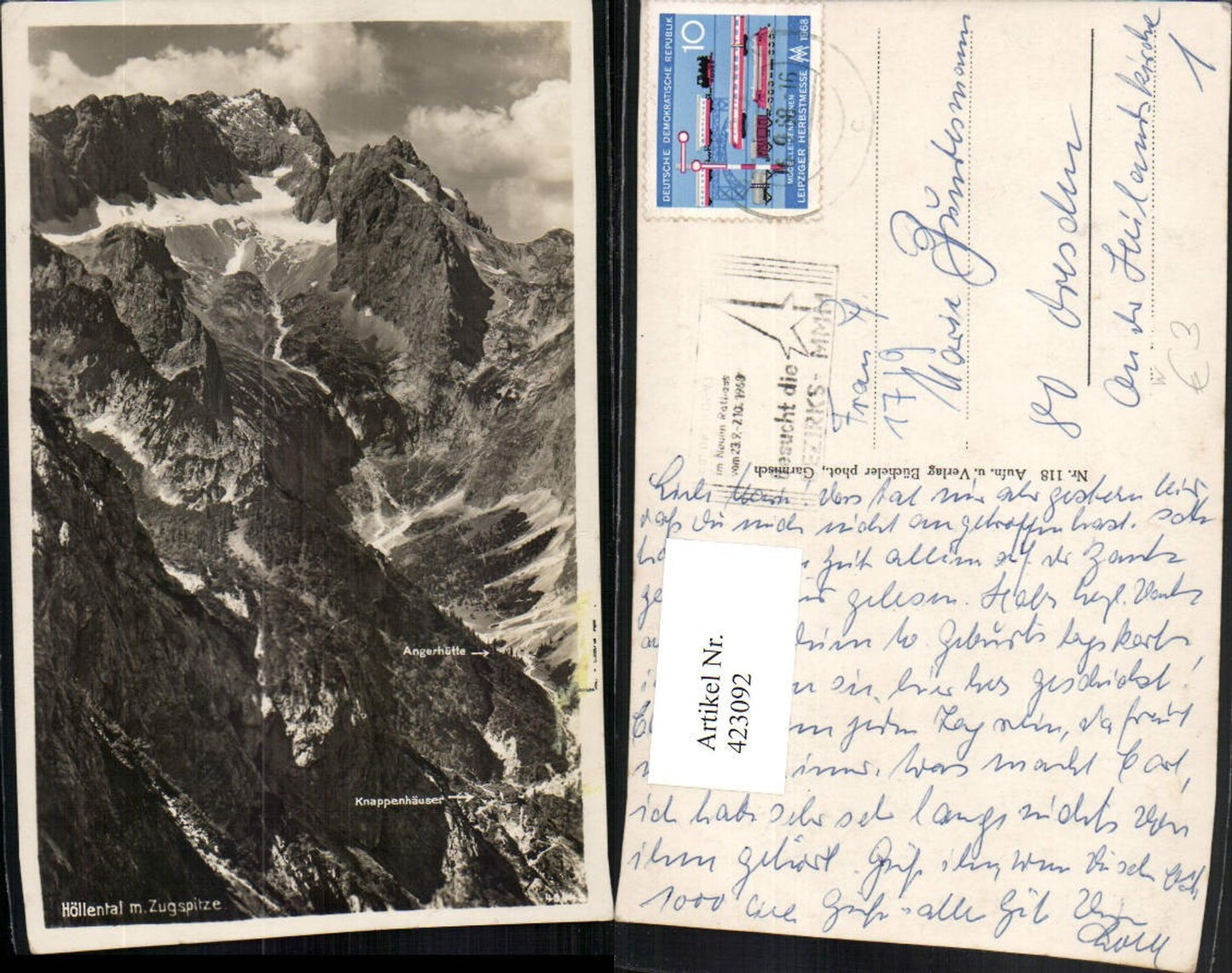 423092,Höllental m. Zugspitze b. Garmisch Bergkulisse
