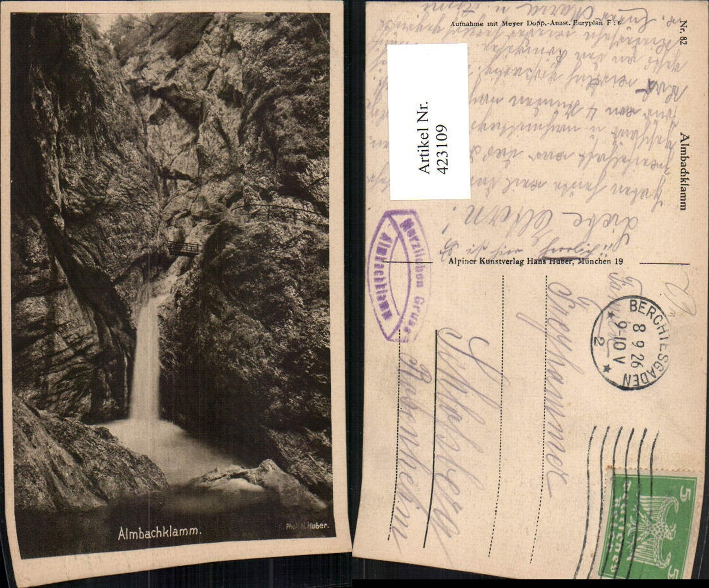 423109,Almbachklamm Klamm b. Berchtesgaden Wasserfall