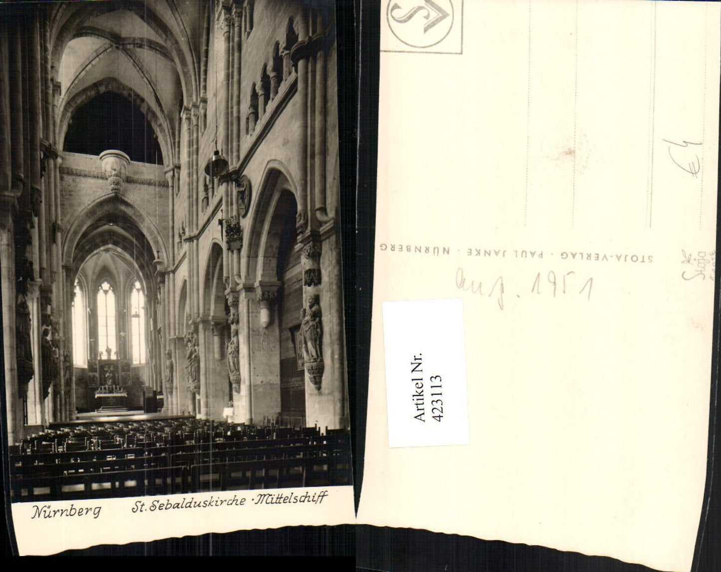 423113,Nürnberg St. Sebalduskirche Kirche Innenansicht