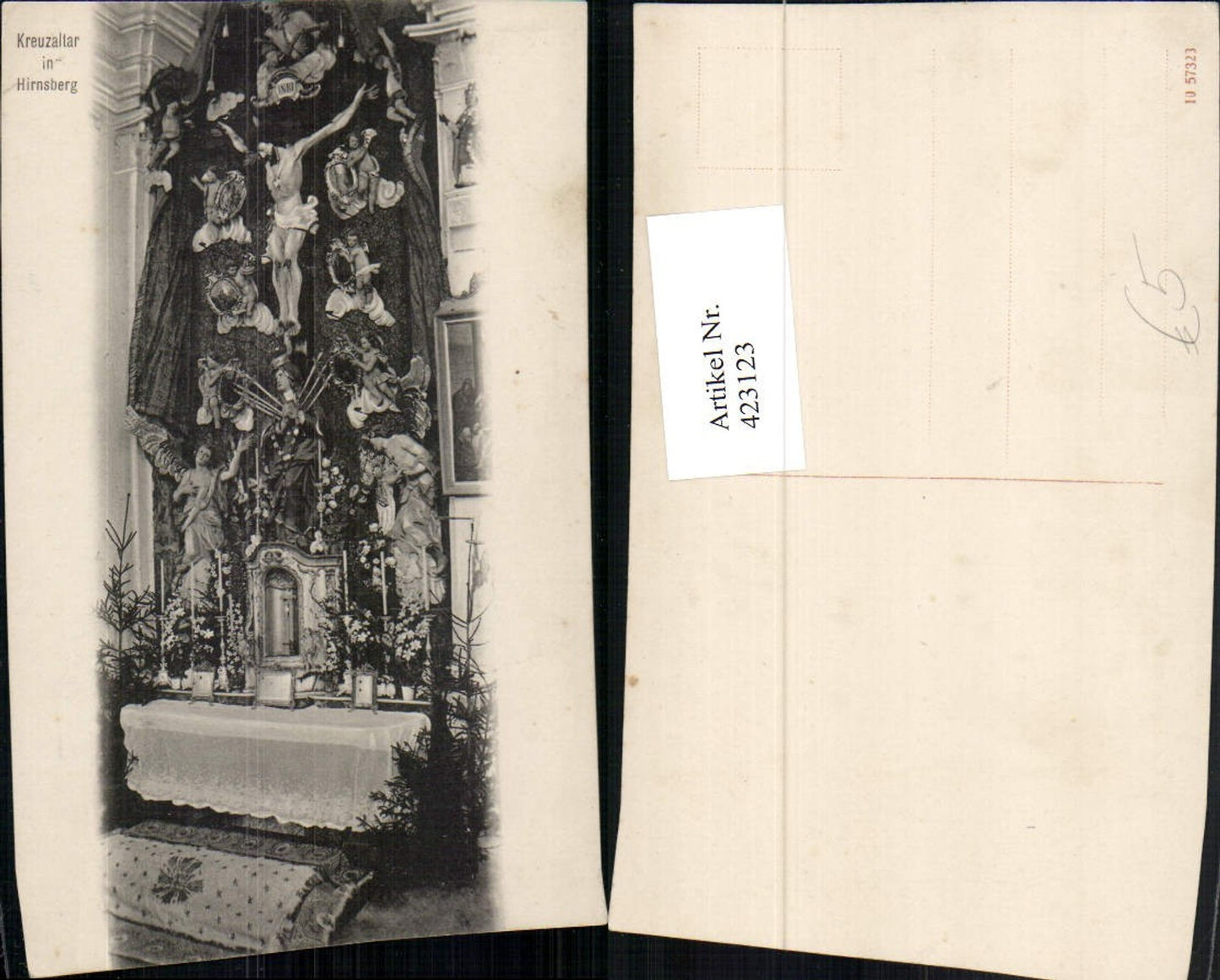 423123,Hirnsberg Kirche Innenansicht Kreuzaltar