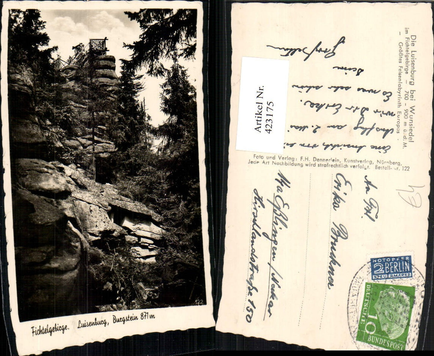 423175,Luisenburg b. Wunsiedel im Fichtelgebirge Burgstein Felsen