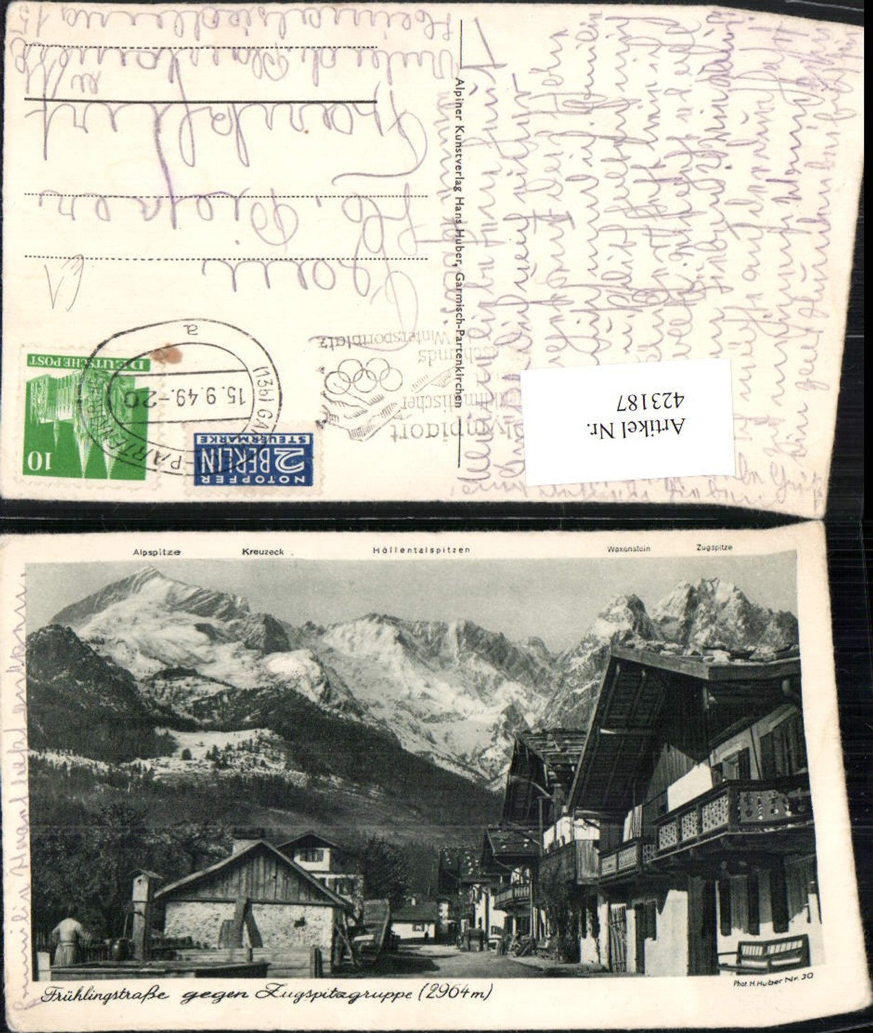 423187,Garmisch-Partenkirchen Frühlingsstraße geg. Zugspitze Bergkulisse