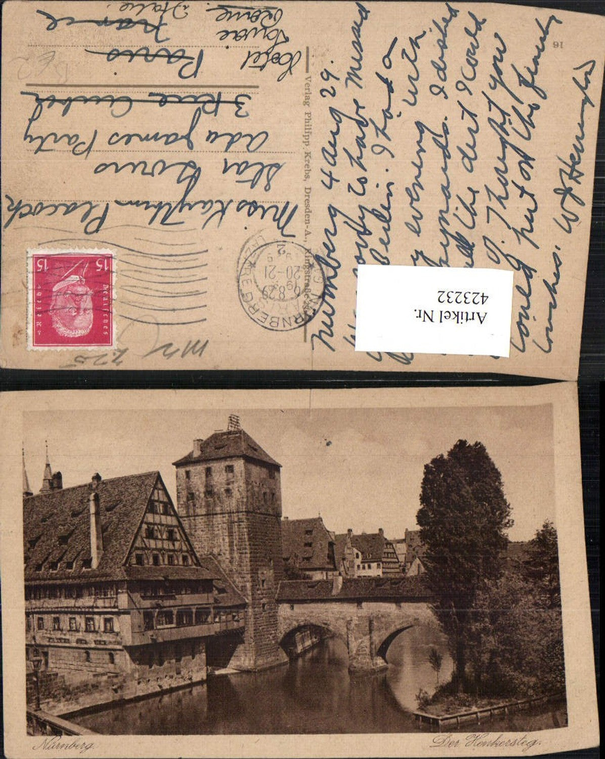 423232,Nürnberg Der Henkersteg Brücke Turm