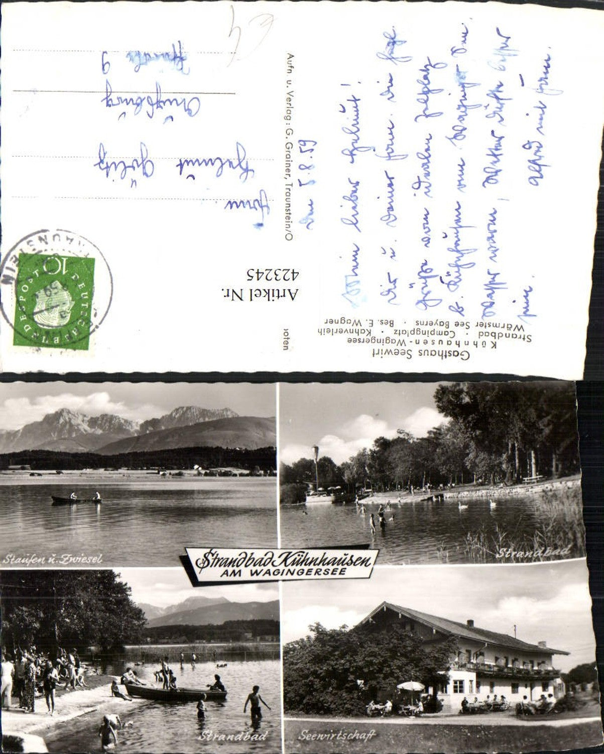 423245,Kühnhausen am Wagingersee Strandbad Camping Wirtschaft Mehrbildkarte