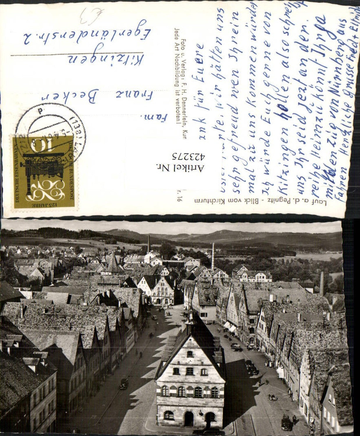 423275,Lauf an d. Pegnitz Teilansicht vom Kirchturm