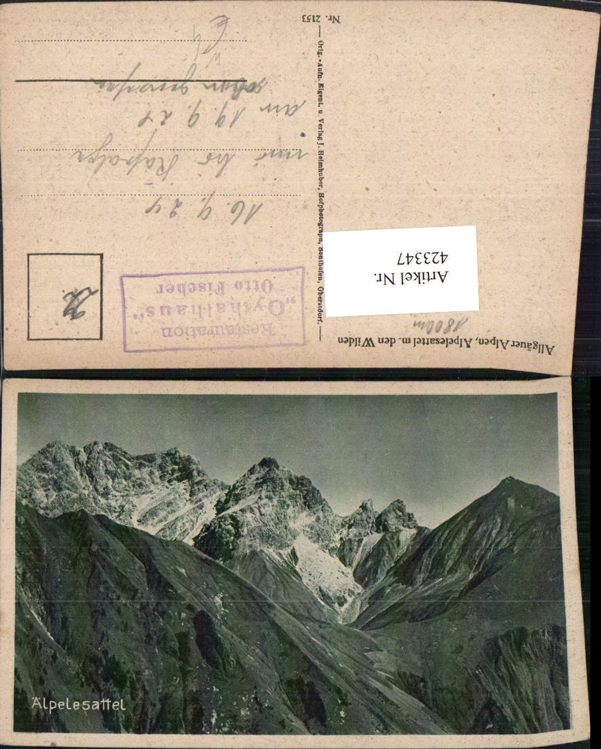 423347,Älpelesattel m. Wilden b. Oberstdorf Bergkulisse