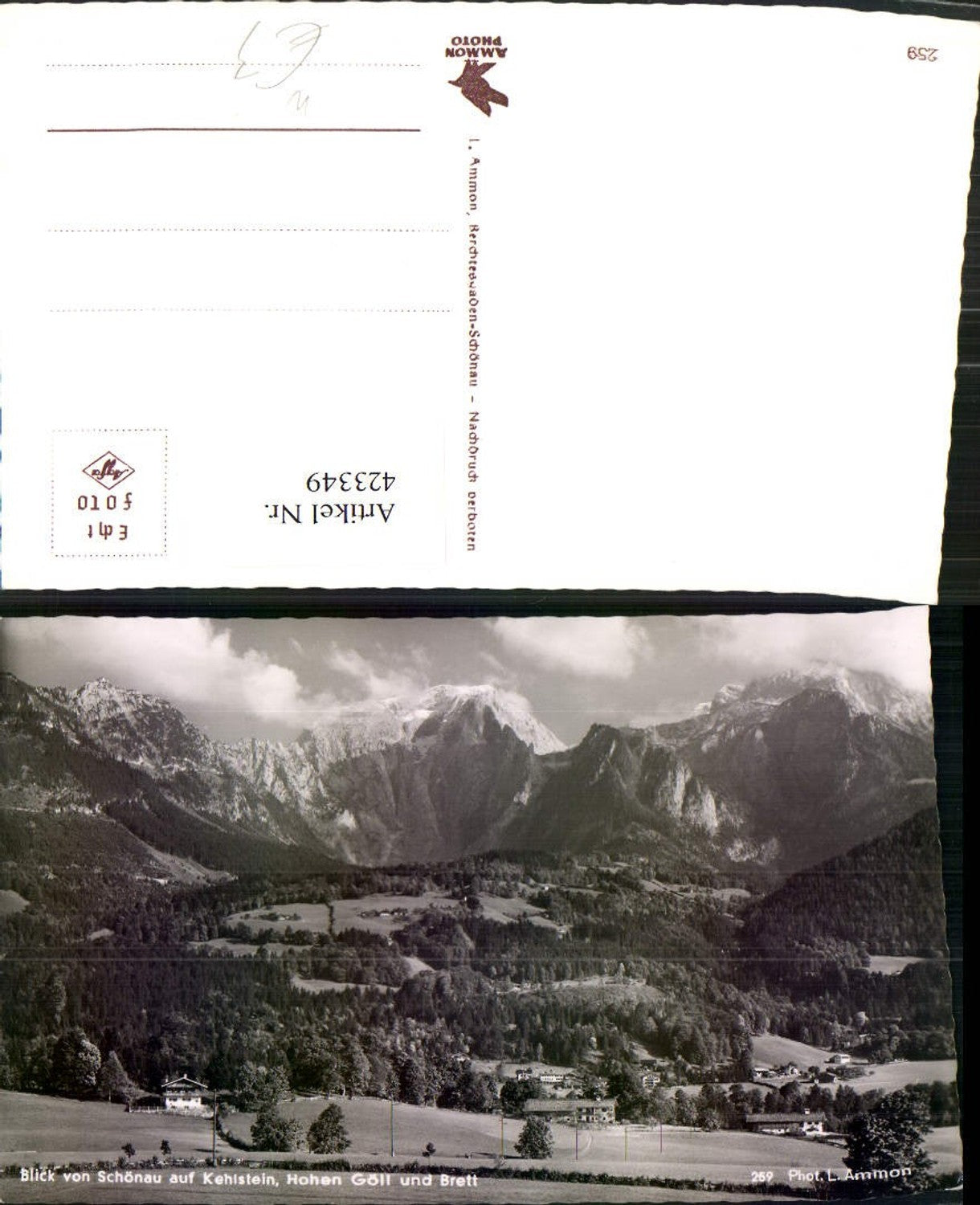 423349,Blick von Schönau auf Kehlstein Hohen Göll u. Brett Bergkulisse