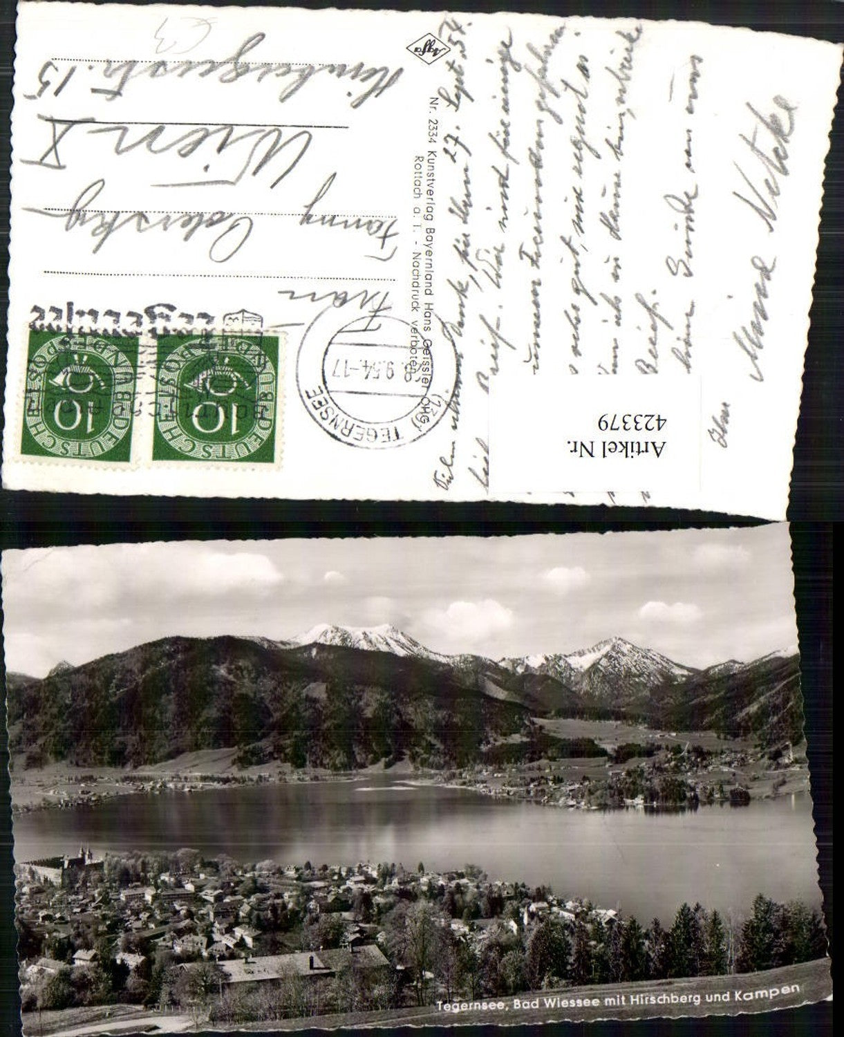 423379,Tegernsee Bad Wiessee Totale m. Hirschberg u. Kampen Bergkulisse