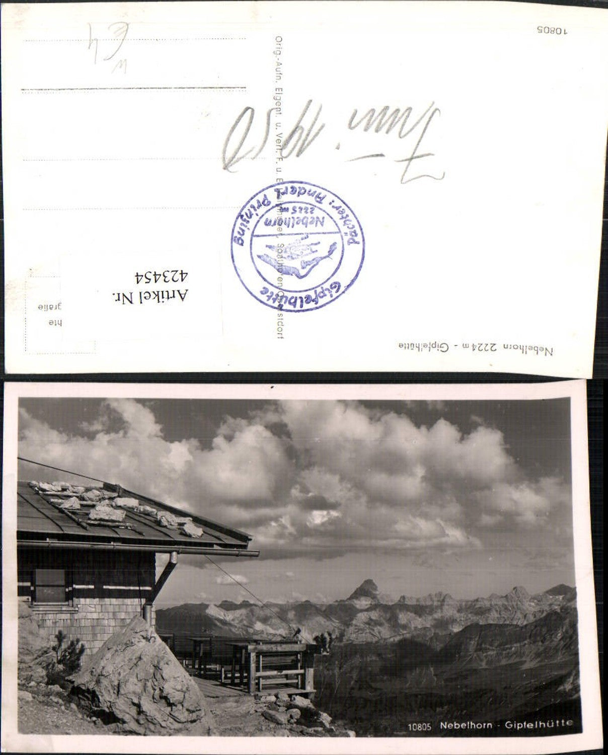 423454,Nebelhorn Gipfelhütte Berghütte b. Oberstdorf Bergkulisse
