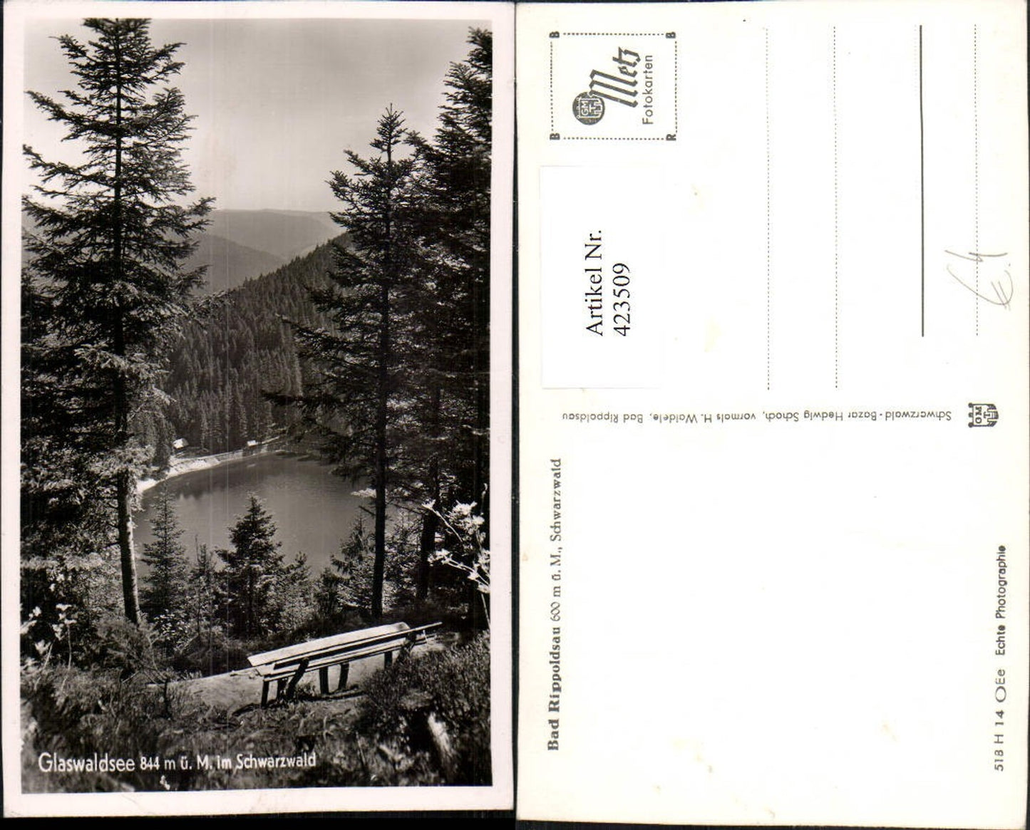 423509,Bad Rippoldsau im Schwarzwald Glaswaldsee See