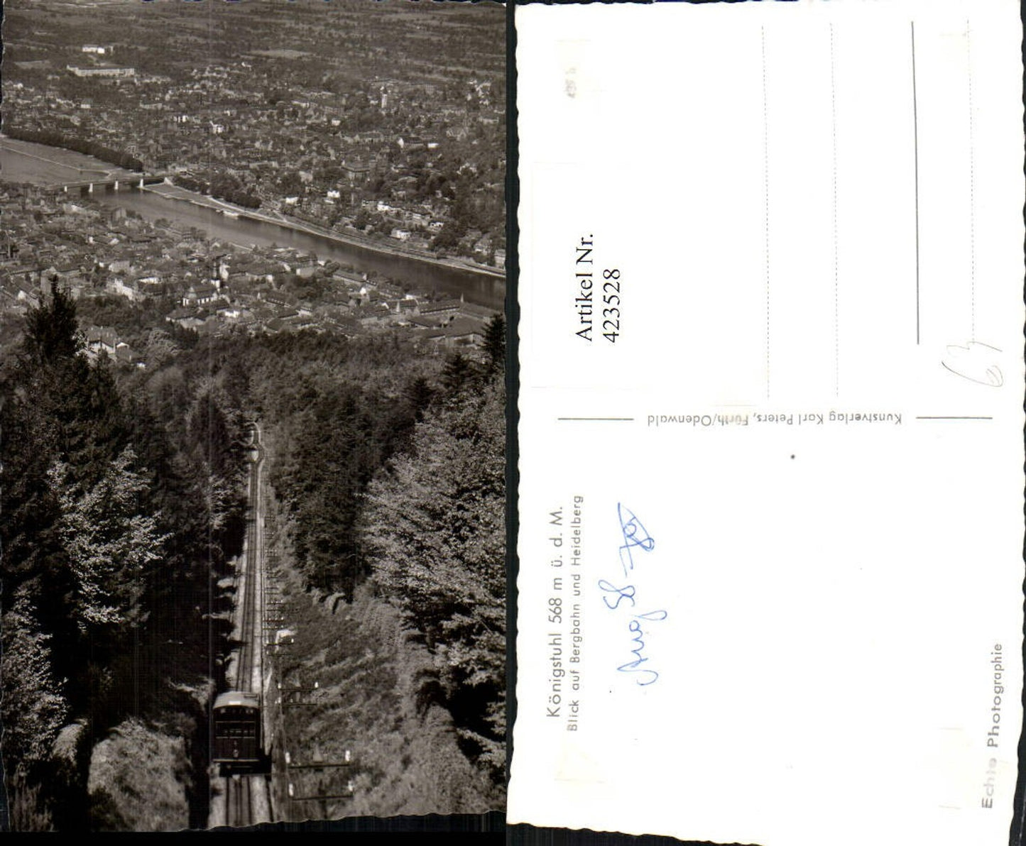 423528,Königstuhl Bergbahn Zahnradbahn m. Heidelberg Totale