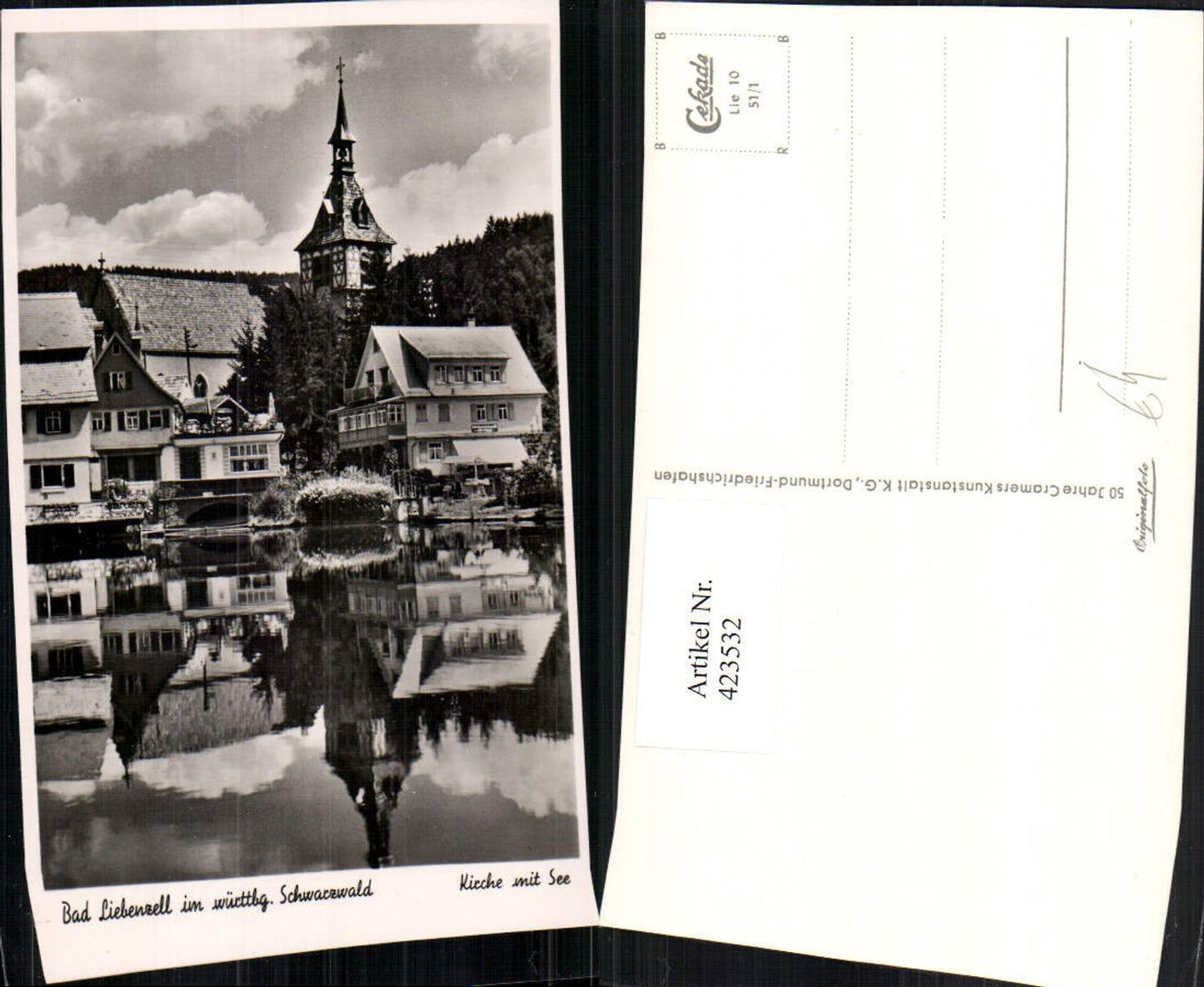 423532,Bad Liebenzell im Schwarzwald Teilansicht Kirche m. See