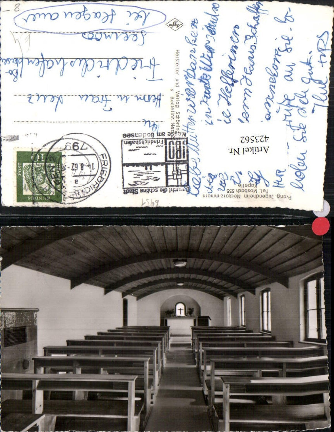 423562,Mosbach Evangelisches Jugendheim Neckarzimemrn Kapelle Innenansicht